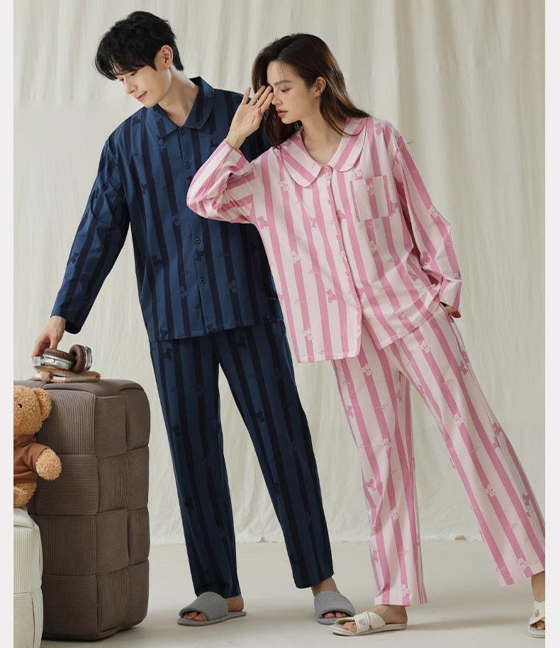 Bear Pattern Couples Pajamas Set - Premium Cotton