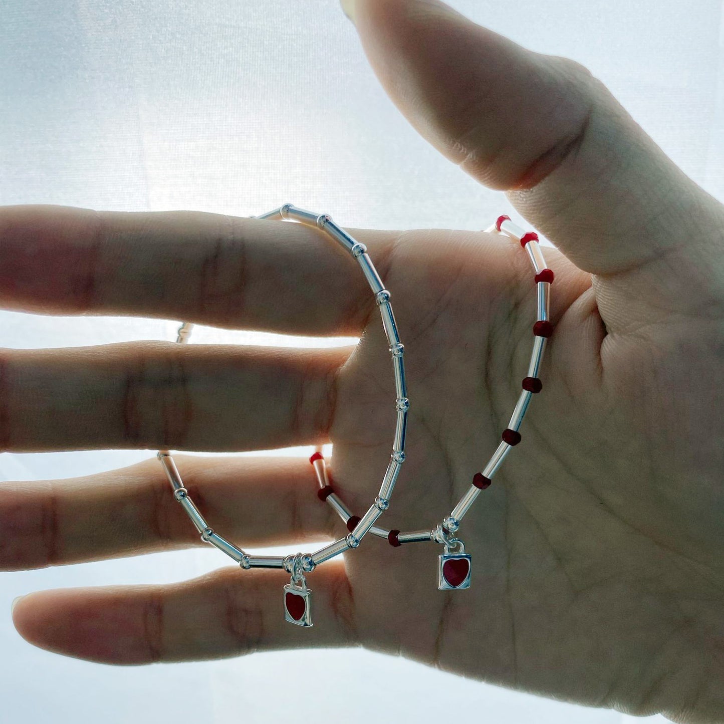 Matching Heart Charms Gf Bf Bracelets Set