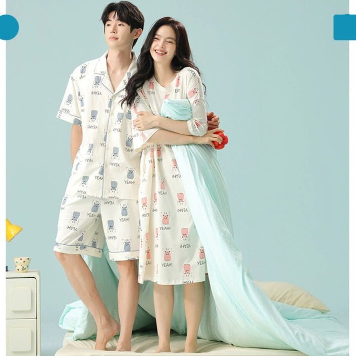Gullei™ 3-Piece Pajamas Set Short Sleeve 100% Cotton