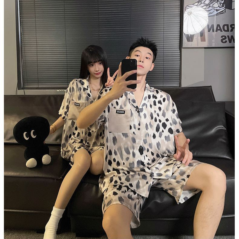 Leopard Print Summer Couple Pajamas