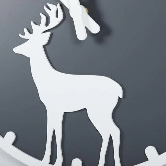 Deer Silhouette Pendulum Silent Wall Clock (13.8")