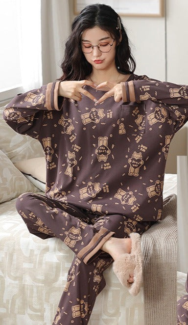 Cute Couple Matching PJs Sleepwear Set for 2