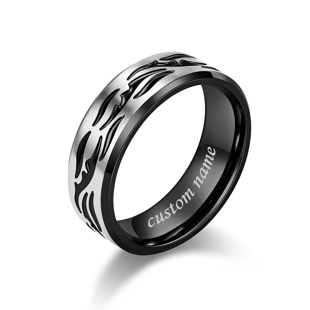 Custom Mens Promise Ring Stainless Steel 8mm