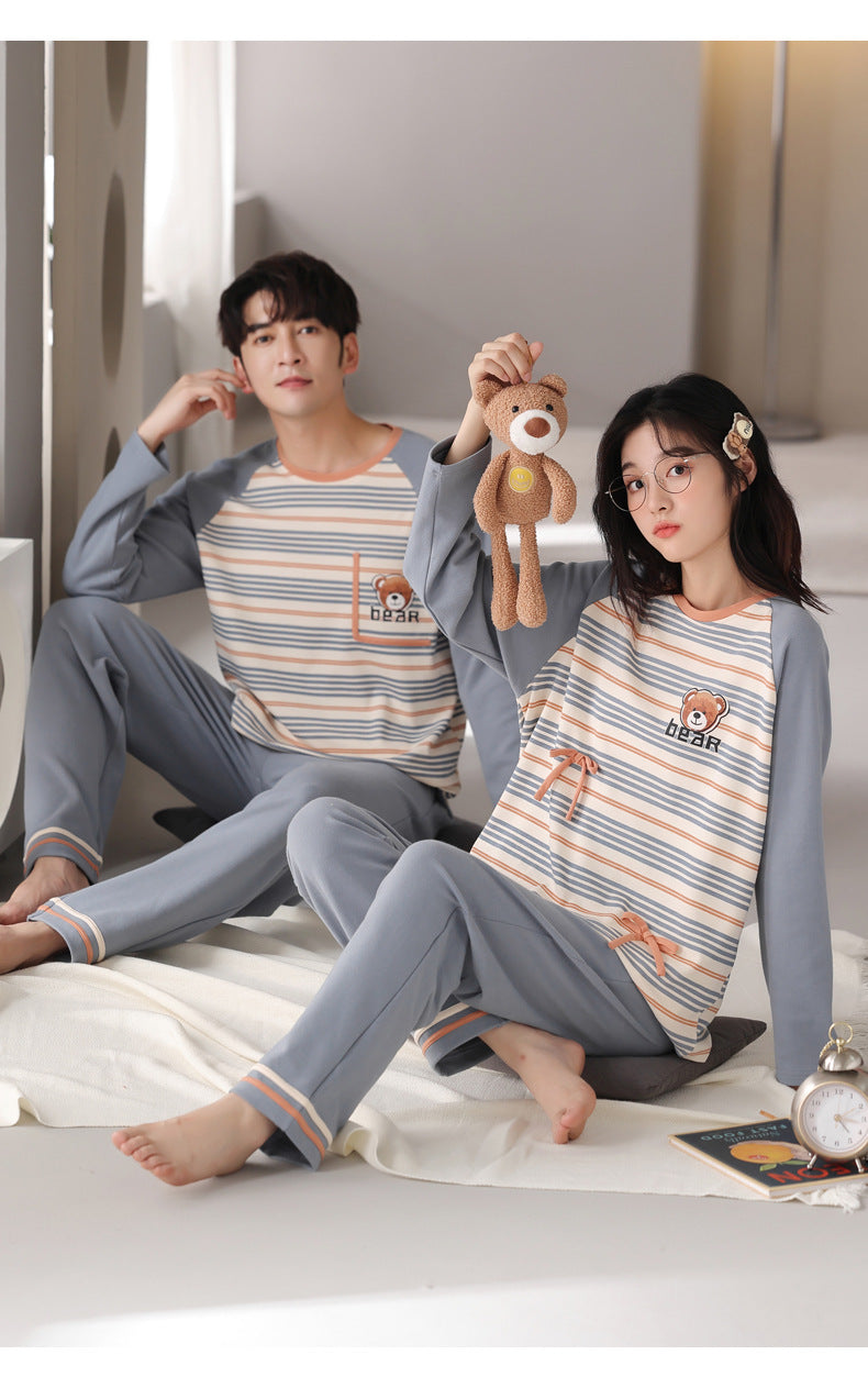 Matching Bear Couple PJs and Loungewear Set 100% Cotton