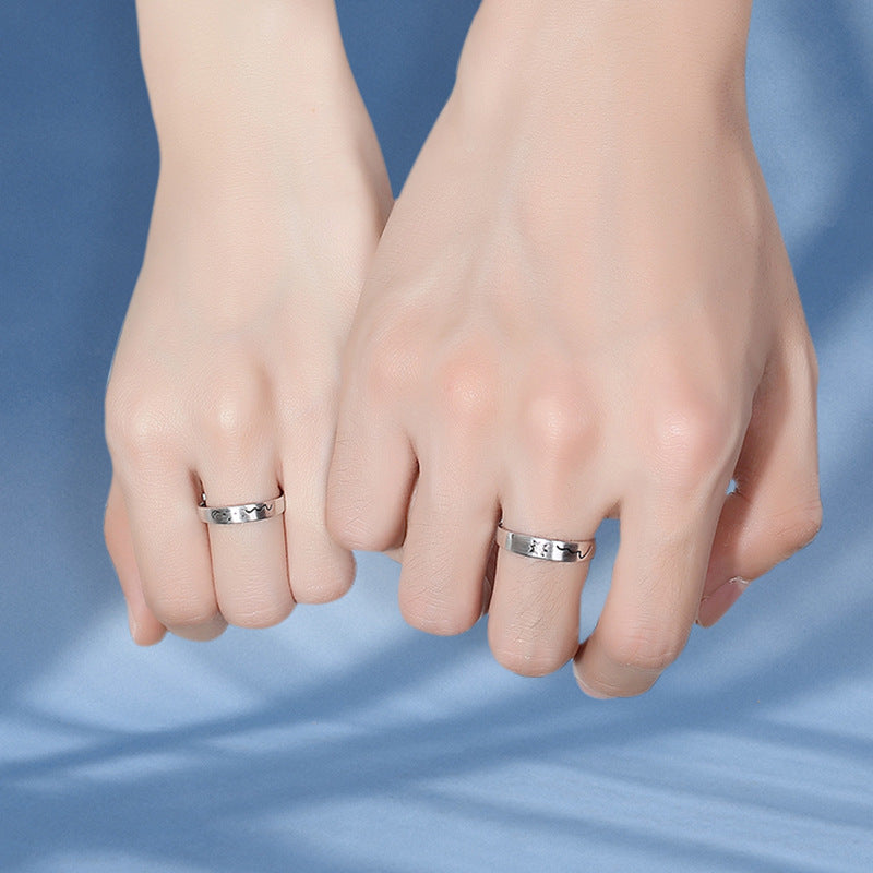 Matching Sun and Moon Promise Rings for Couples