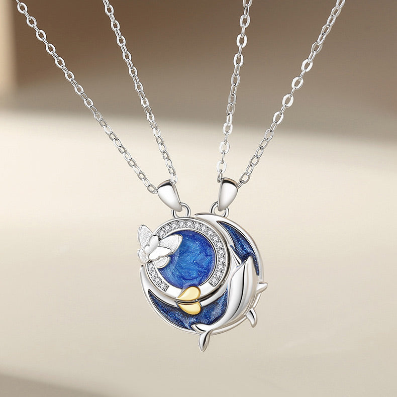 Sun and Moon Best Friends Necklaces Set