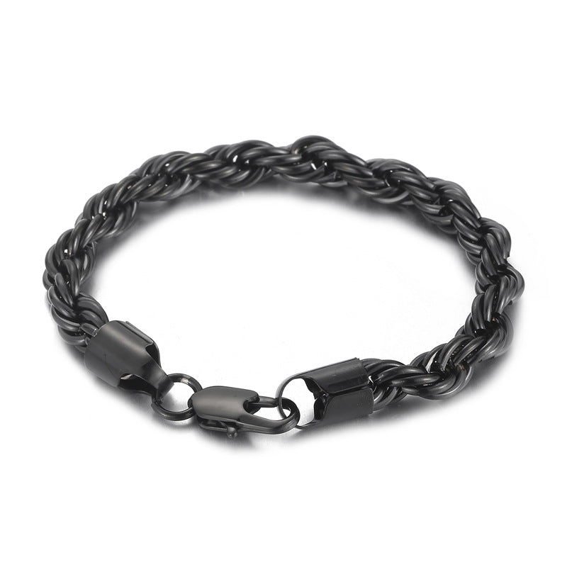 Name Initials Mens Chain Bracelet 22cm Stainless Steel