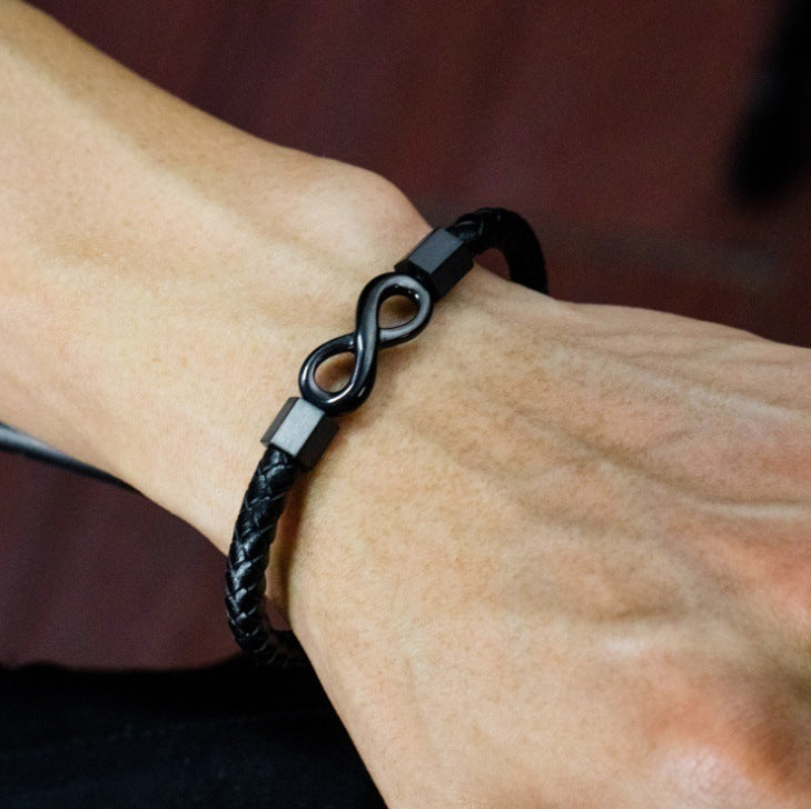 Personalized Infinity Charm Bracelet for Men