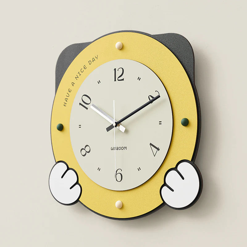 Gullei™ Cute Cartoon Silent Wall Clock for Kids Bedroom