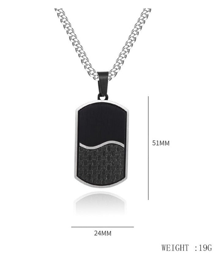 Custom Carbon Fiber Mens Pendant Necklace