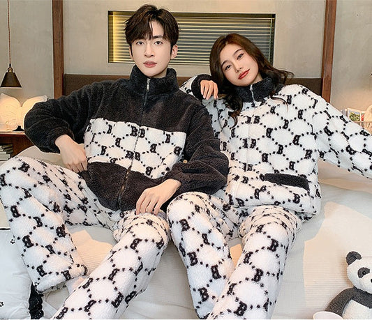 Warm Matching Winter Pajamas Set for Couples