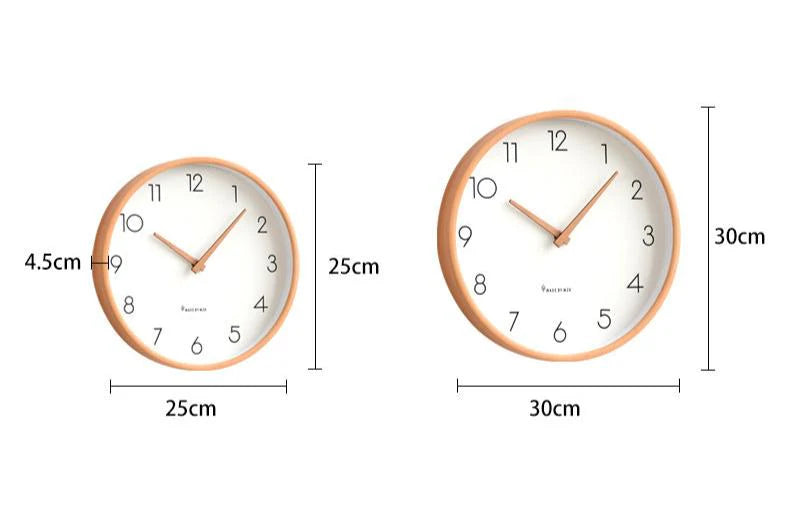 Nordic Minimalist Wooden Silent Wall Clock – Timeless Scandinavian Design