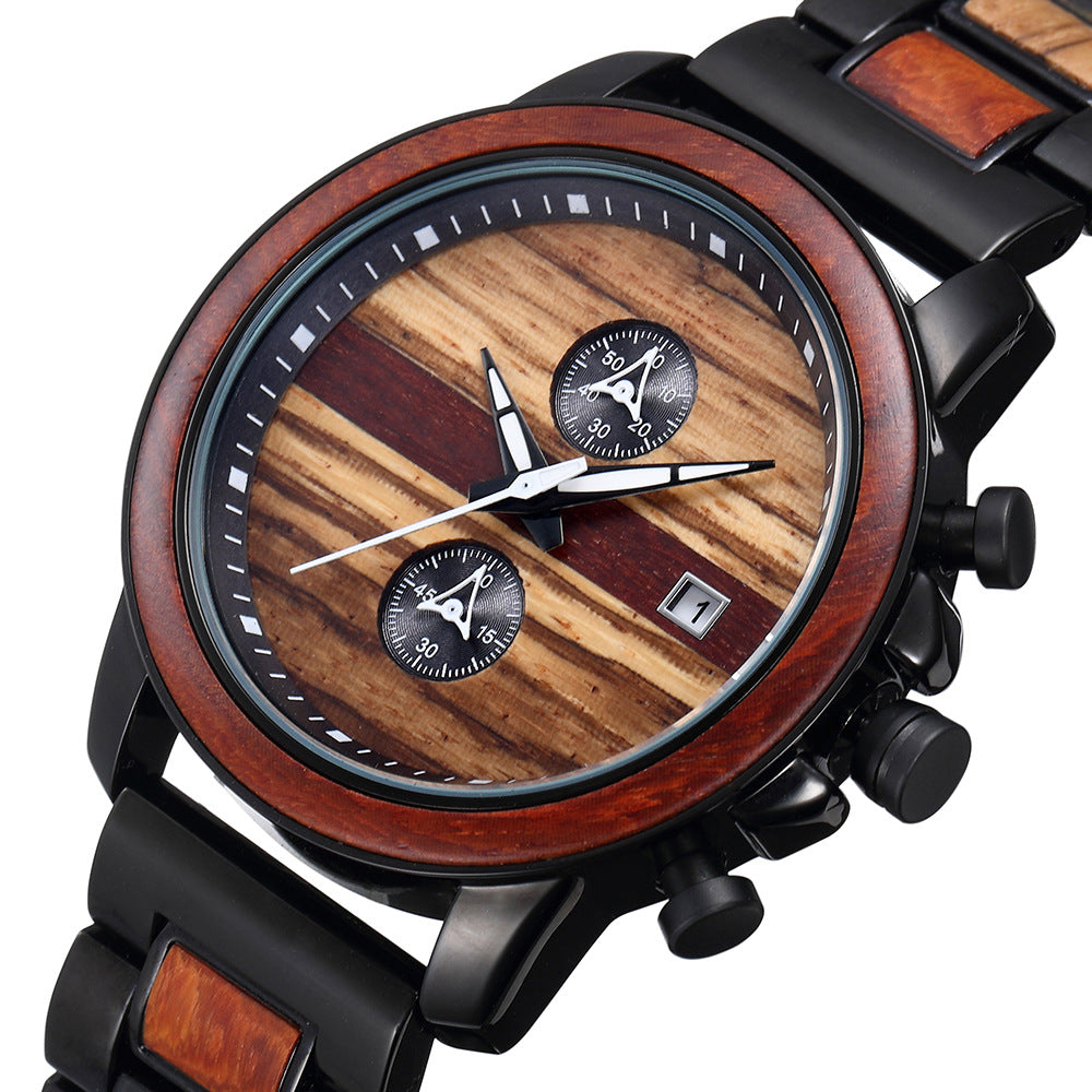 Matching Wooden Quartz Couple Watch Set for Two