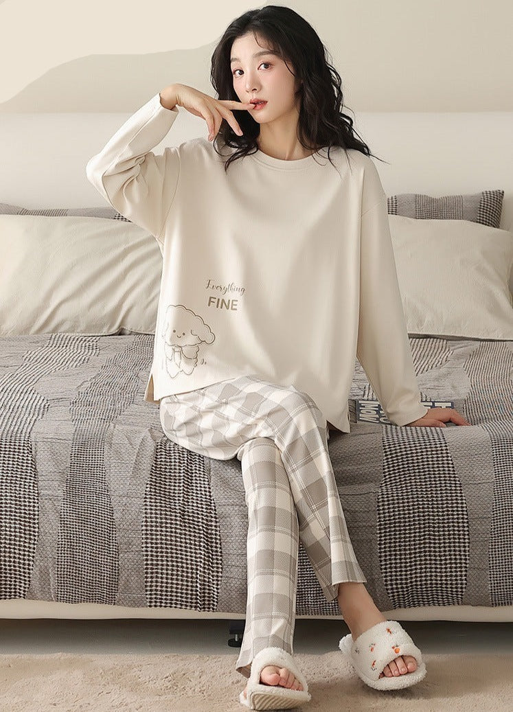 Matching Couples Jammies Set – 100% Cotton Long Sleeve Sleepwear