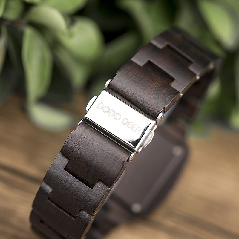 Customized Wood Couple Square Watch Set