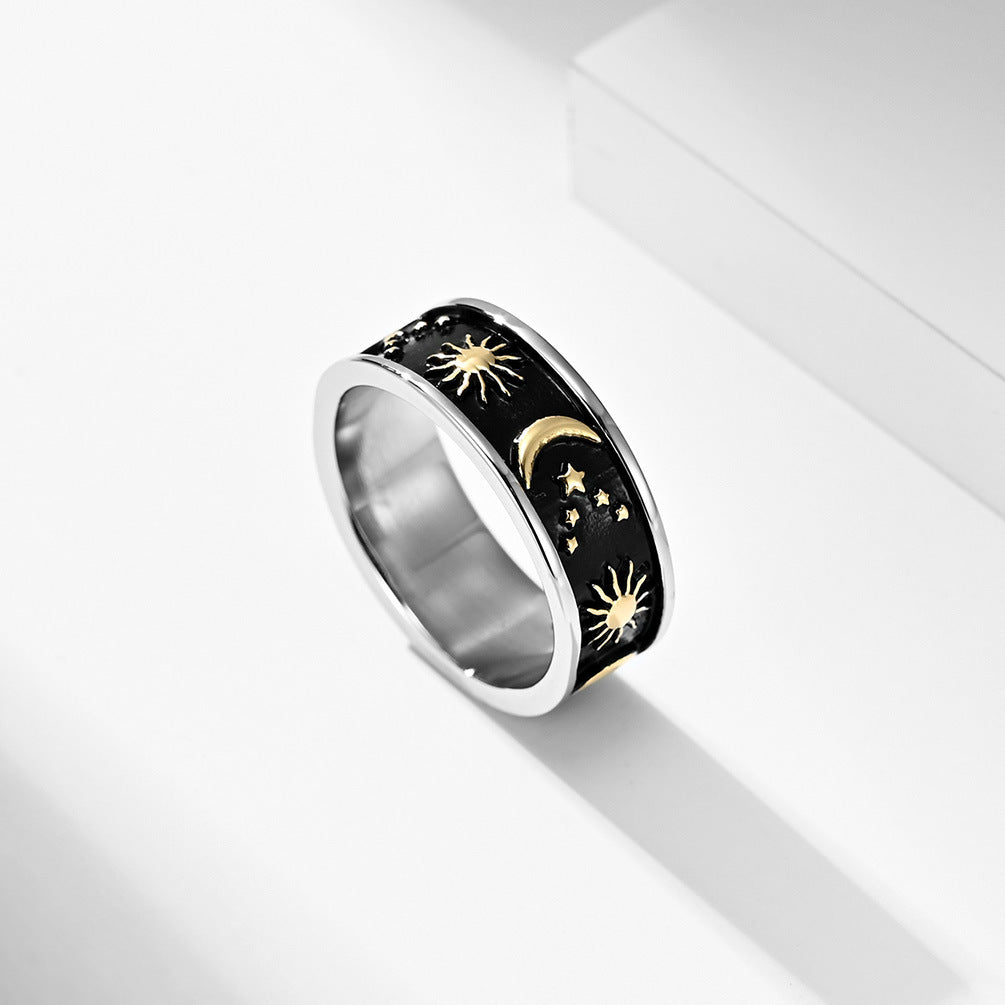 Sun and Moon Mens Promise Ring