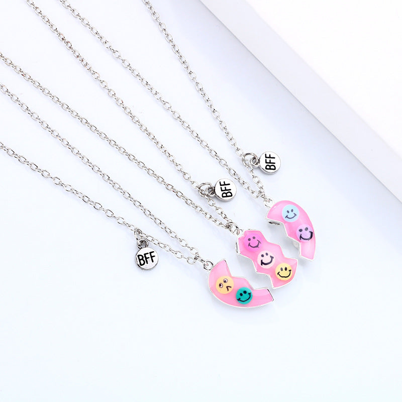 Magnetic Hearts Bff Friendship Necklaces Set for 3