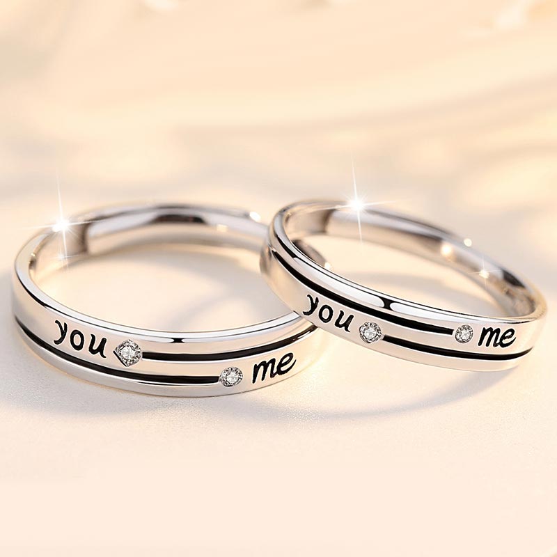 You Me Couple Wedding Bands Set for 2