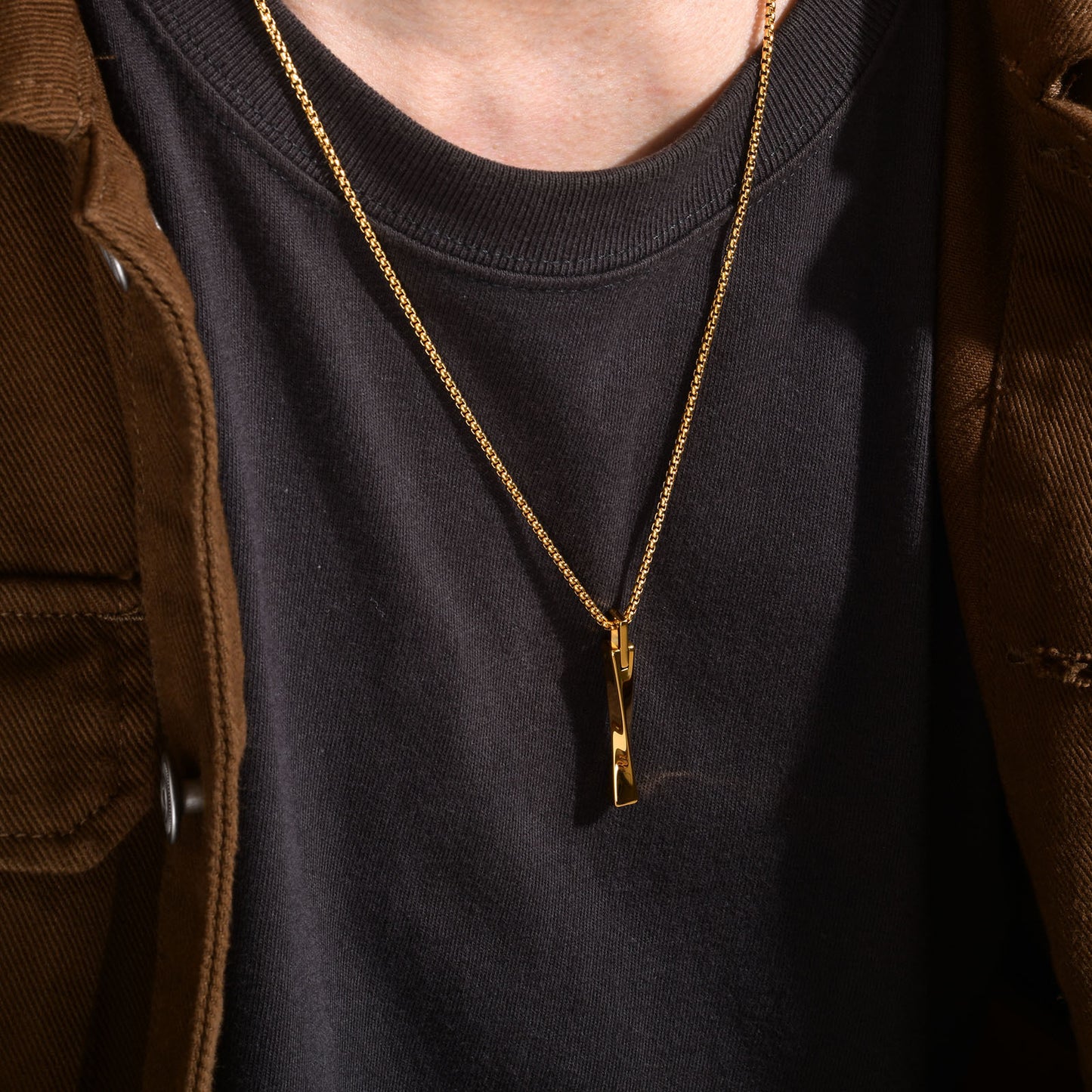 Custom Engraved Bar Pendant Necklace for Men