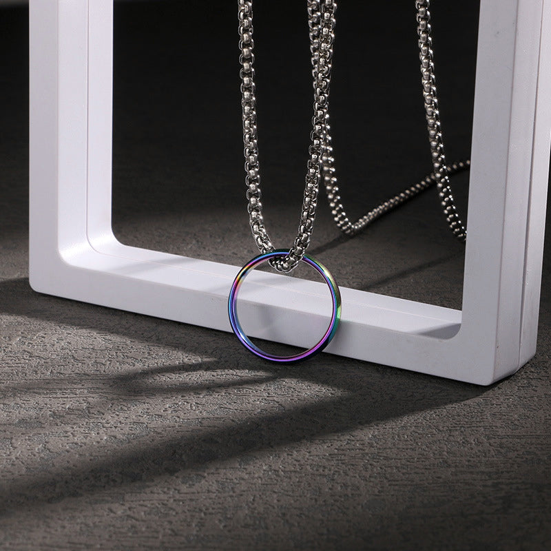 Custom Engravable Ring Mens Necklace