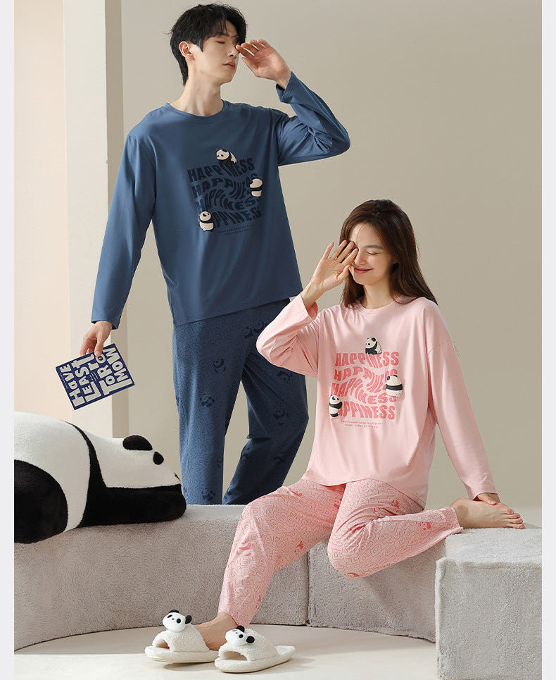 4-Piece Panda Asian Style PJs Set for Couples