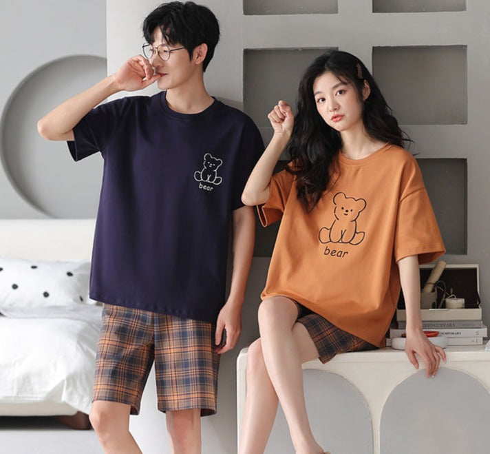 Matching Bear Pajamas Nightwear for Couples