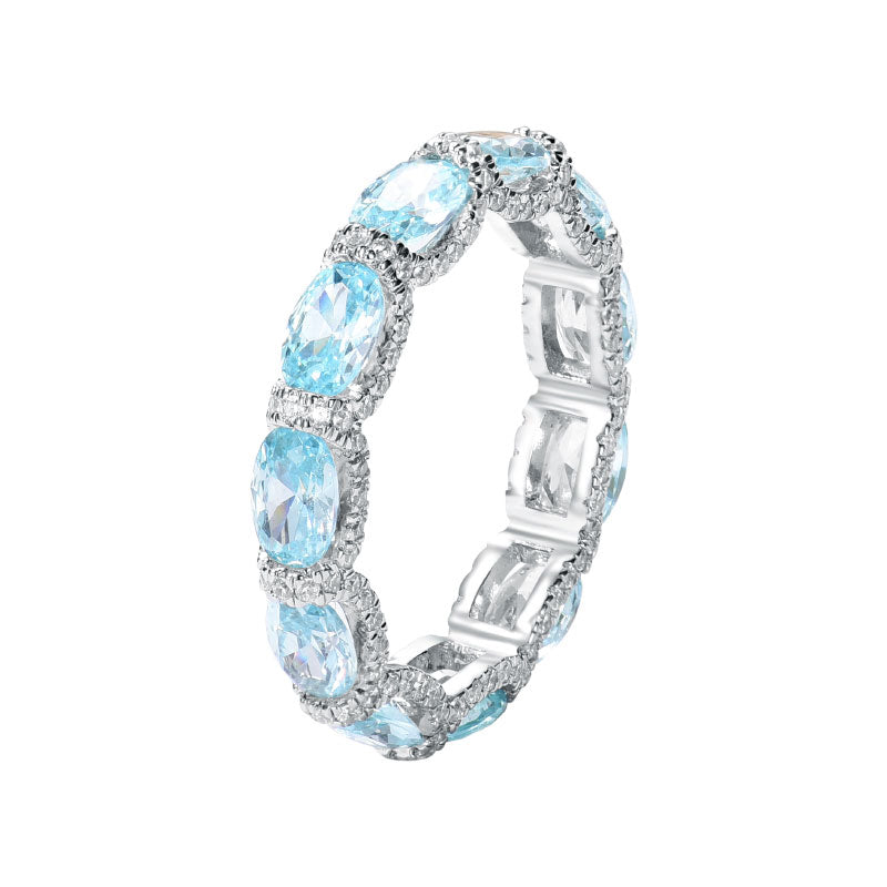 Aquamarine Eternity Promise Ring for Her