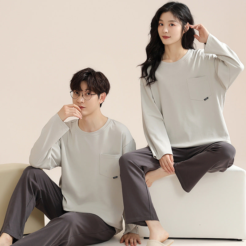 Matching His and Hers Cotton Pajamas Set