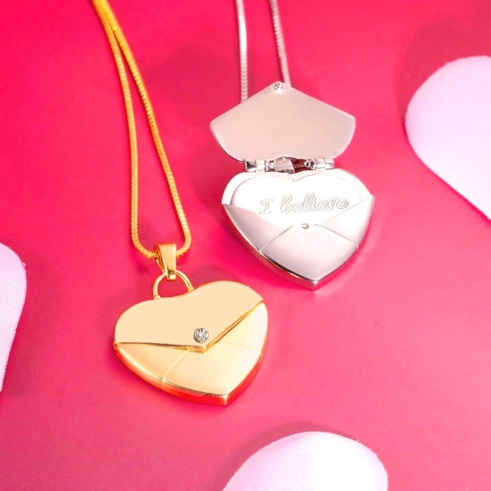 Custom Heart Love Letter Pendant Necklace