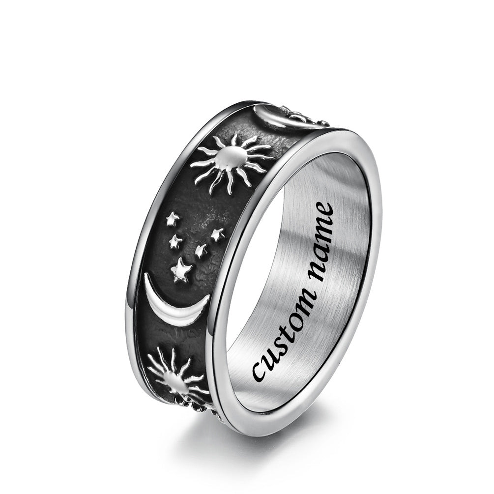 Sun and Moon Mens Promise Ring