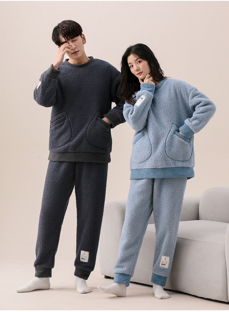 Winter Thick Fleece PJs Set for Couples