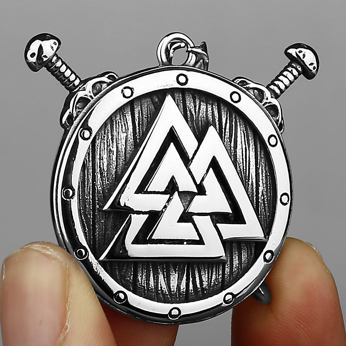Viking Rune Style Sword Mens Chain Necklace