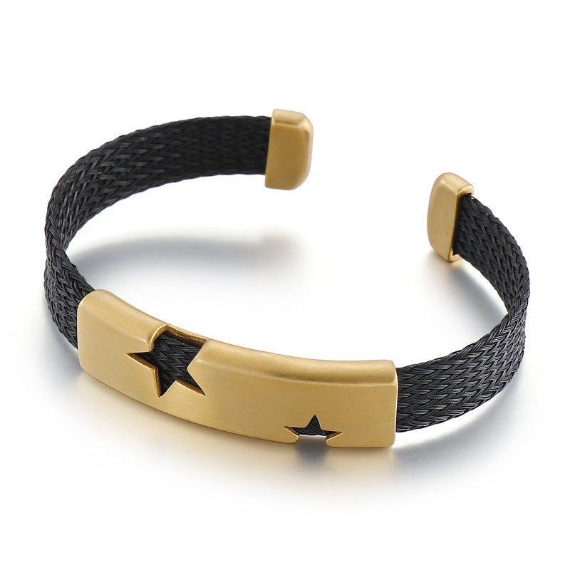 Custom Name Engraved Mens Bangle Bracelet