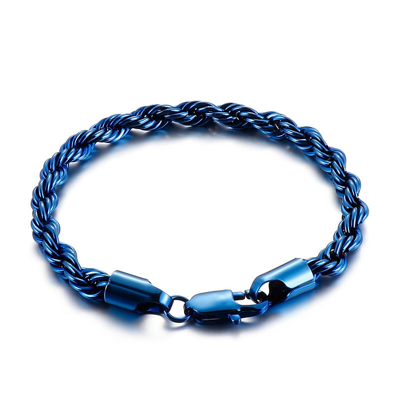 Name Initials Mens Chain Bracelet 22cm Stainless Steel