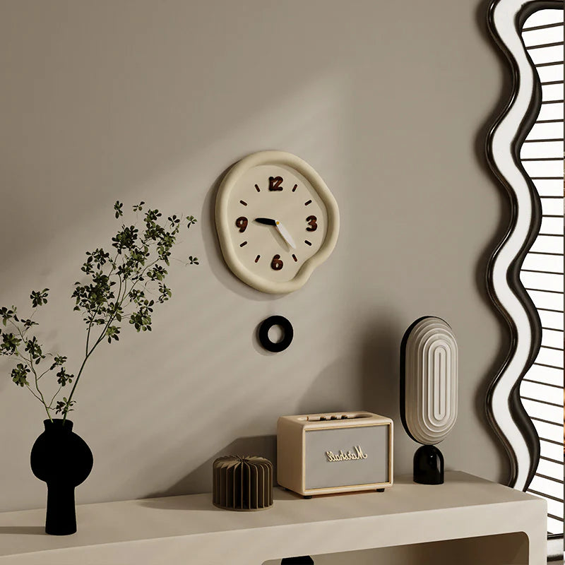 Unique Odd-Shaped Pendulum Wall Clock — 35×35 cm (Acrylic, Silent)