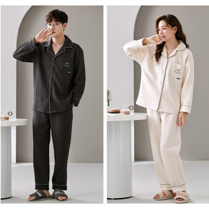 Couples Matching Bear Nightwear Pajamas Set Cotton