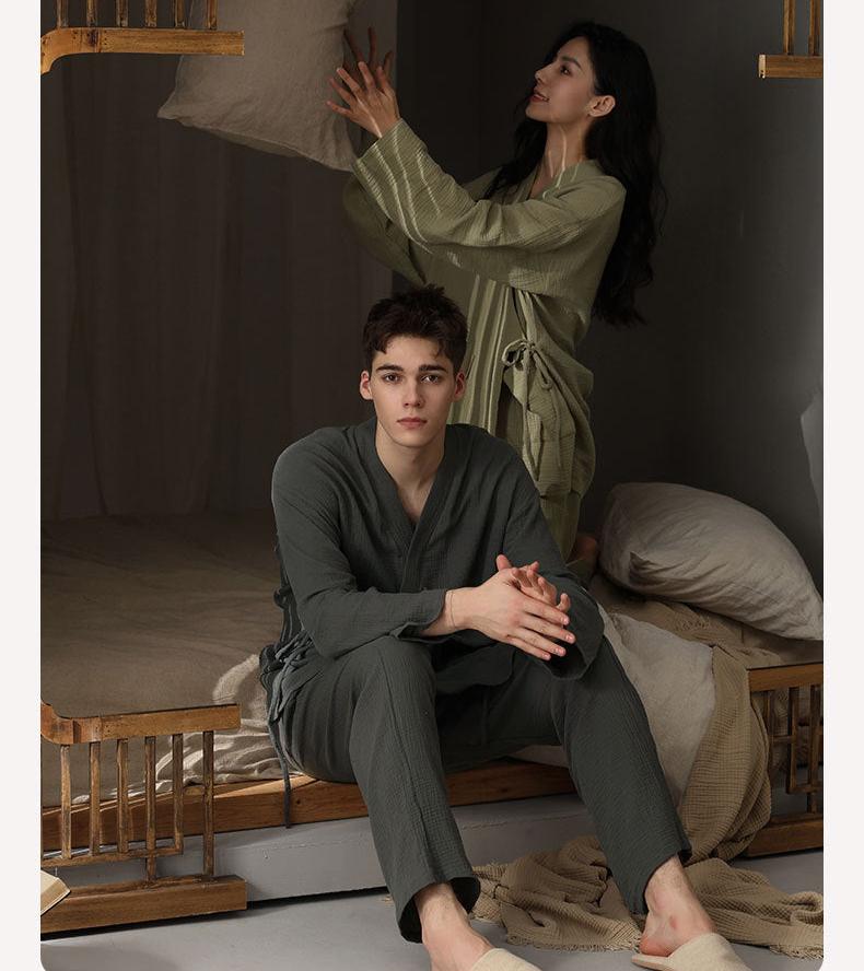 100% Pure Cotton Modern Couples Pajamas Set