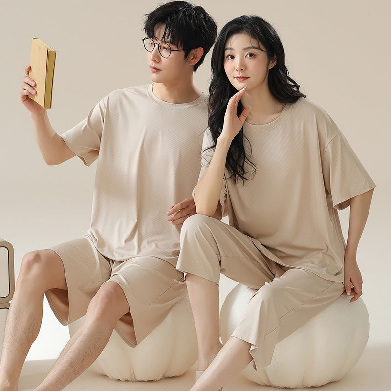 Comfy Pullover Couple Pajamas - Short Sleeve Summer