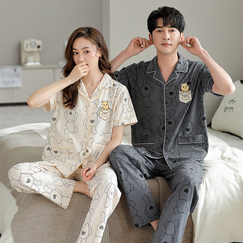 Matching Cartoon Pyjamas Set for Men and Women 100% Cotton