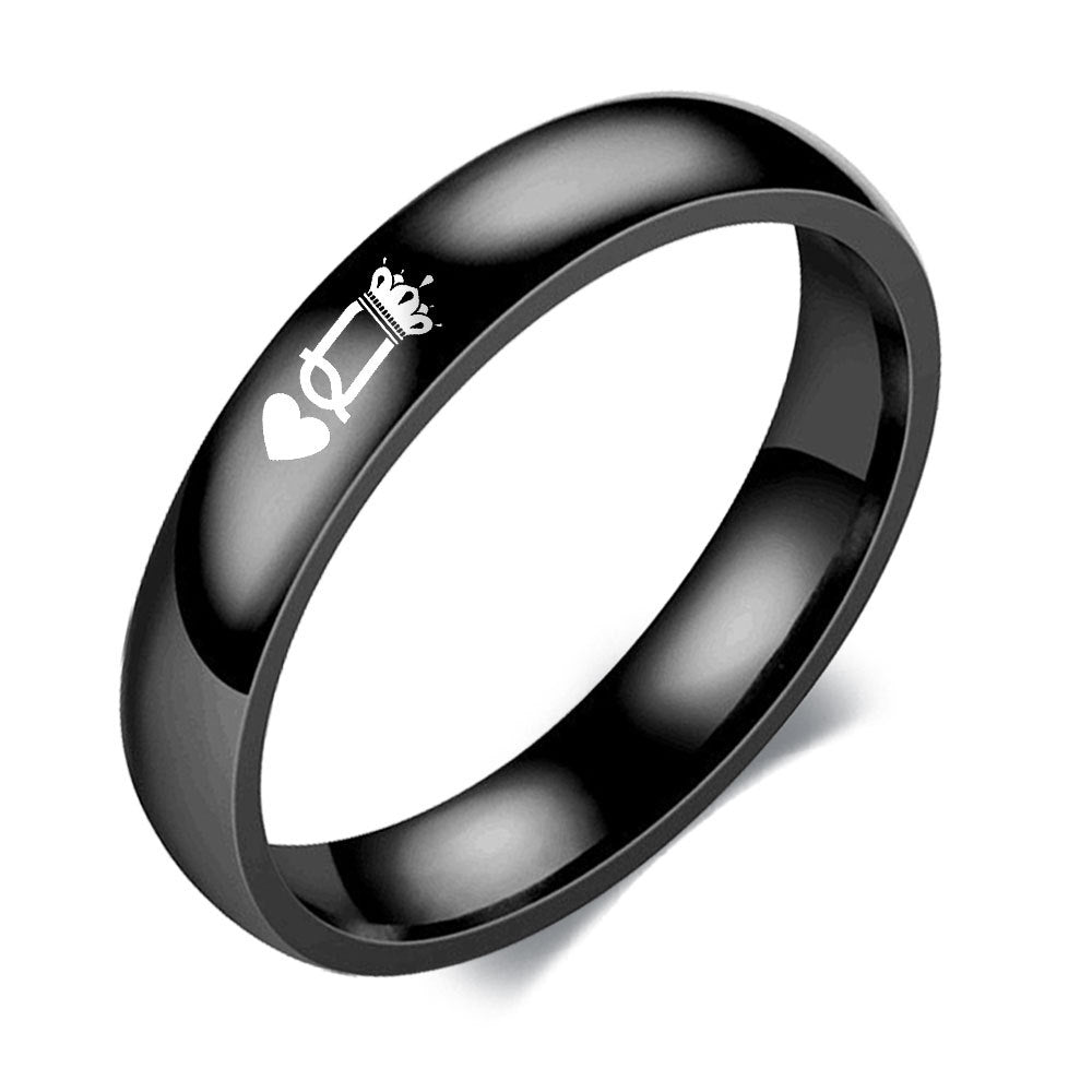 Engraved King and Queen Matching Rings Set