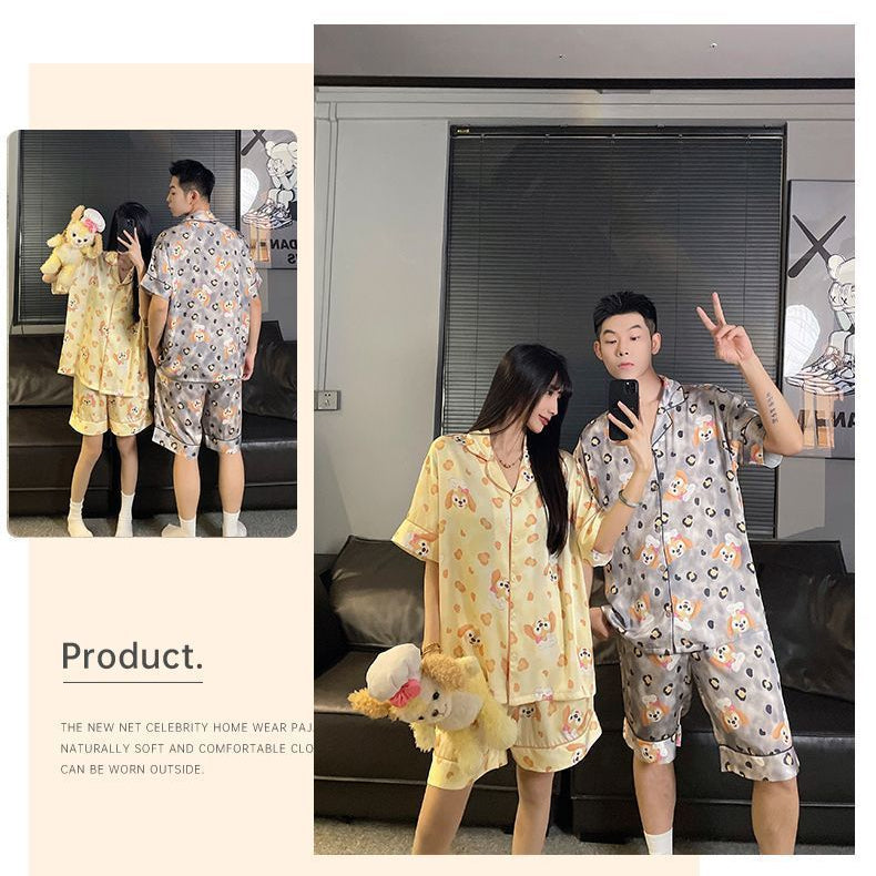 Cool Cuteness: Dog Cartoon Summer Couple Pajamas