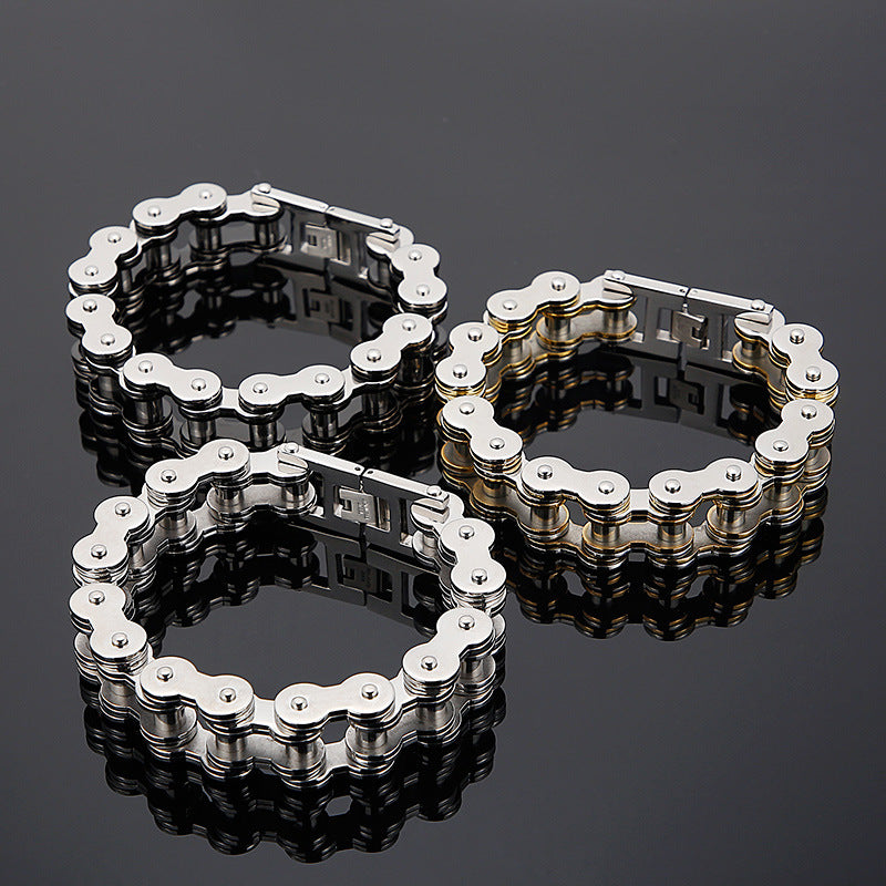 Custom Hiphop Bike Chain Mens Bracelet 22cm