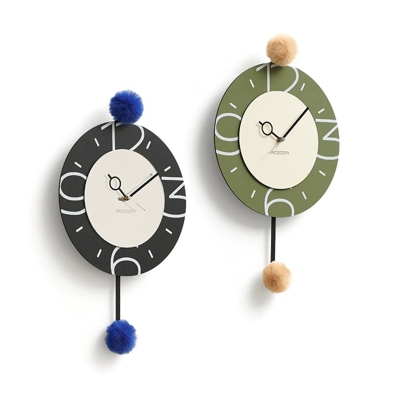 Pom-Pom Silent Wall Clock – Eco-Friendly, Artistic Design