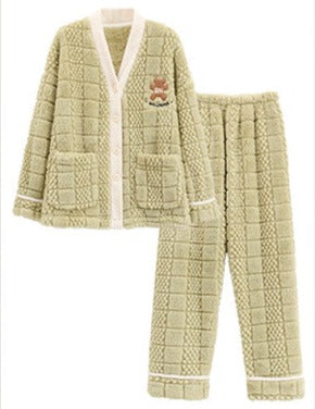 Matching Couple Pyjamas Flannel Nightwear Set