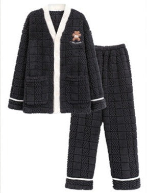 Matching Couple Pyjamas Flannel Nightwear Set