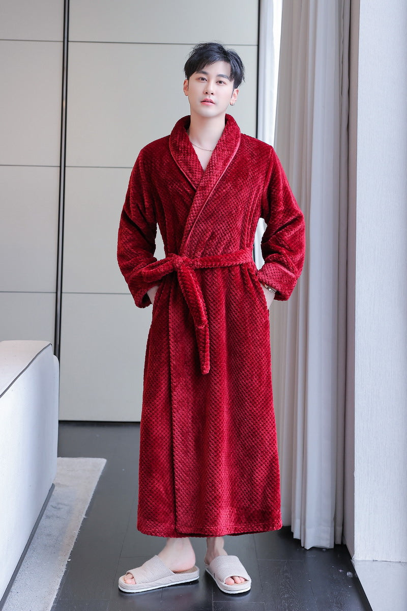 Thickened Flannel Matching Nightgown Set for 2