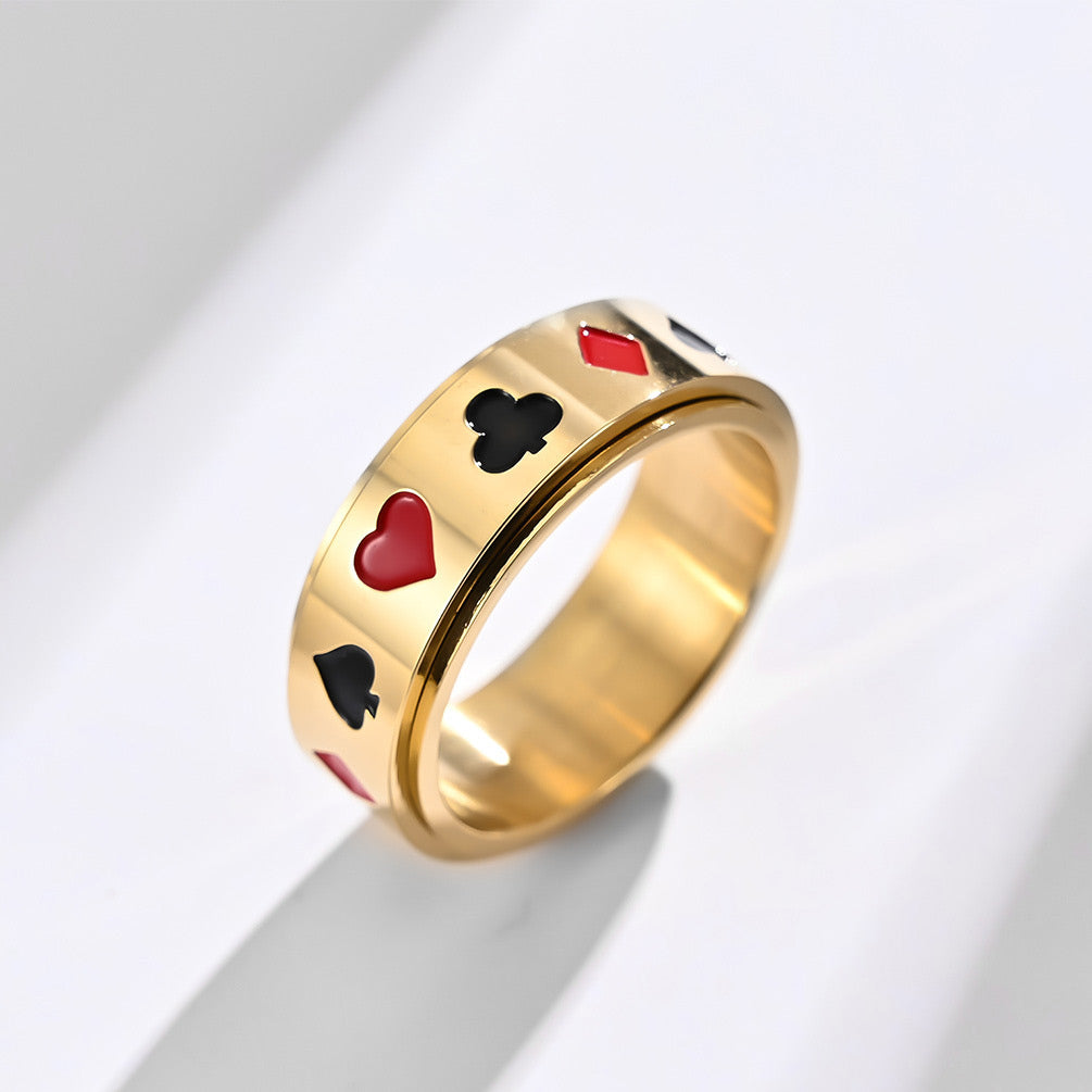 Engraved Spinning Fidget Mens Ring