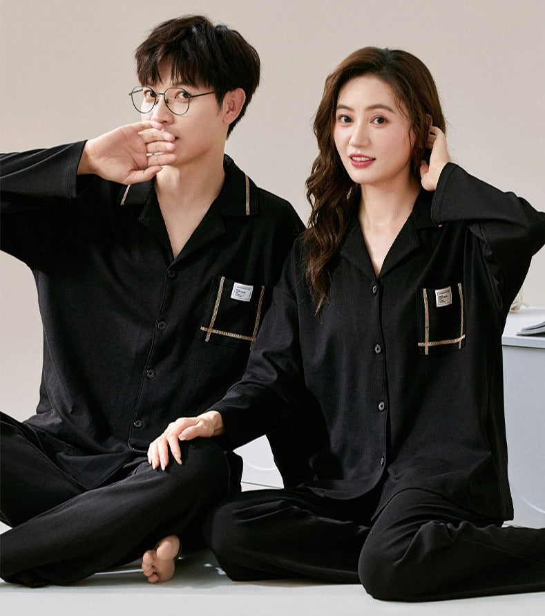 Couples Matching Black PJs Nightwear Pajamas Set