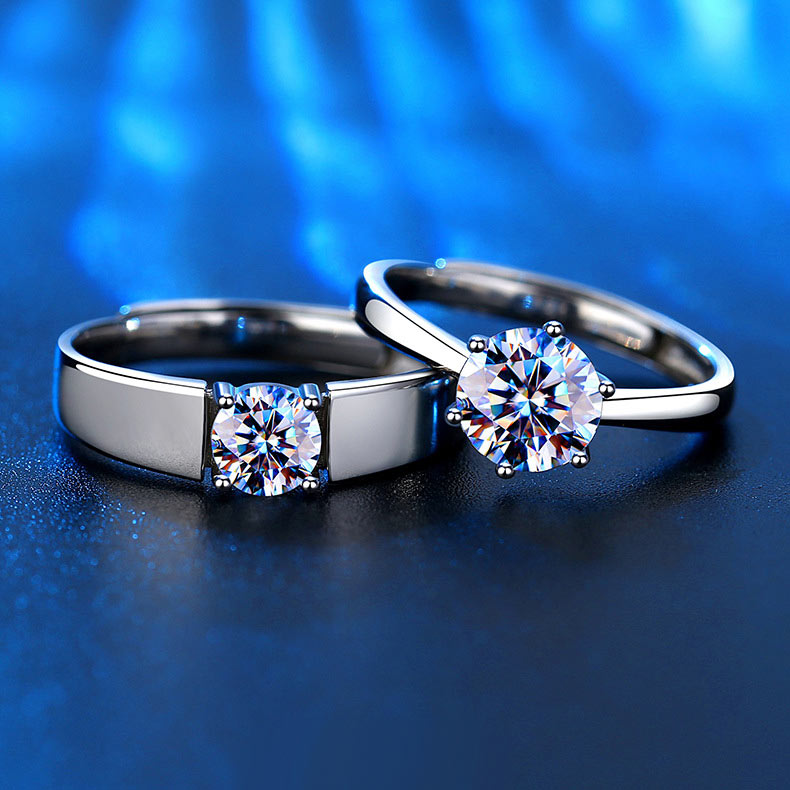 Engraved 1.5 Carat Diamond Engagement Rings Set