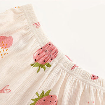 Strawberry Print Slip Padded Bra Nightwear 100% Cotton